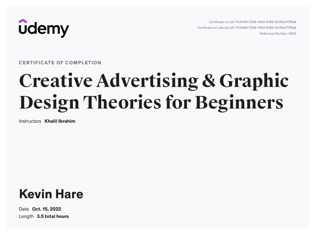 creative advertising certificate