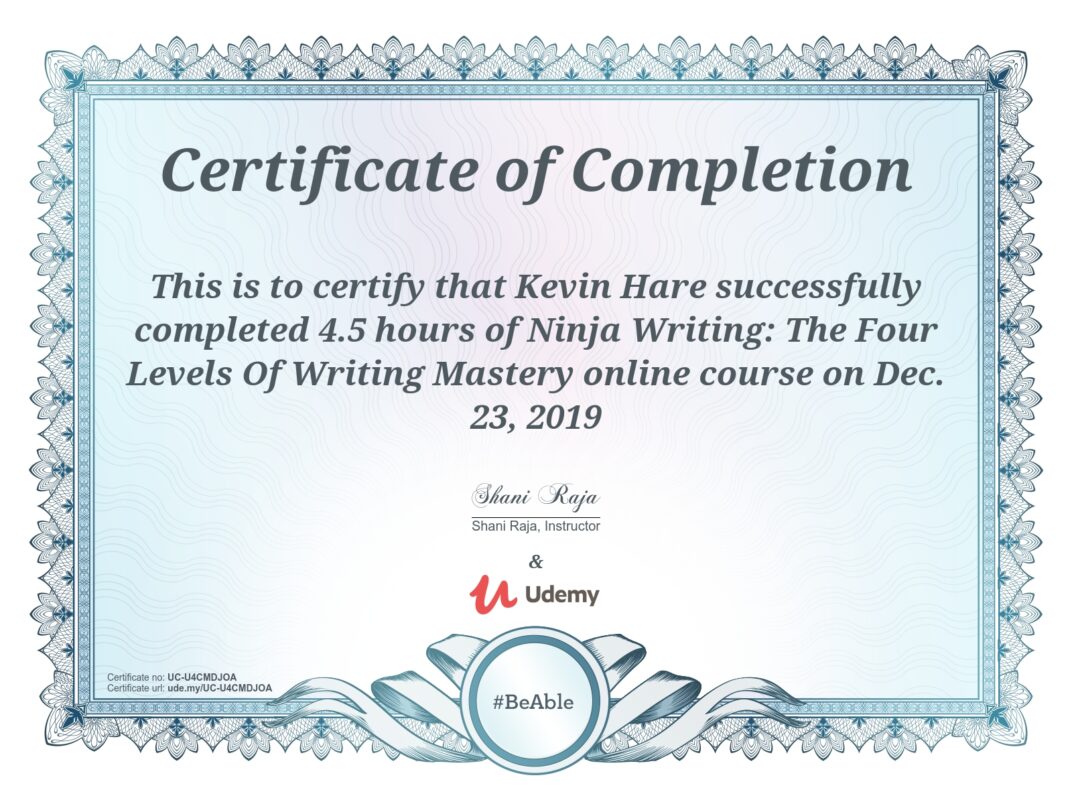 four levels of writing certificate