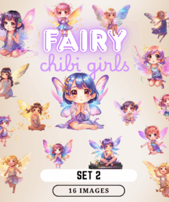 Fairy Chibi Girls Clipart Set 2