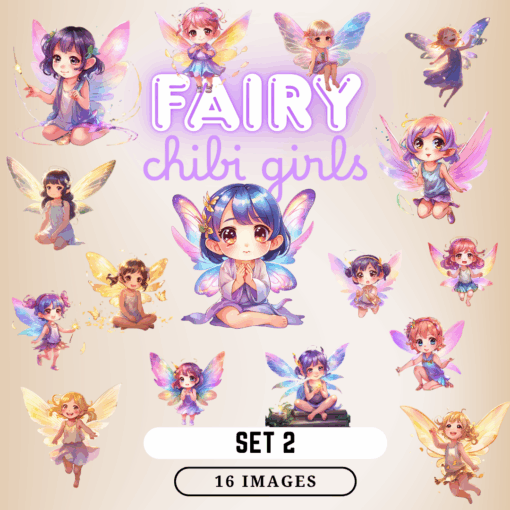 Fairy Chibi Girls Clipart Set 2