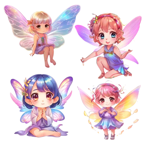 Fairy Chibi Girls Clipart Set 2 - Image 21