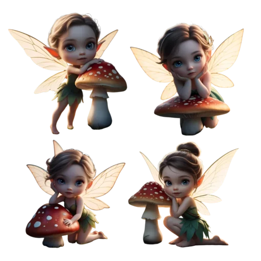 Fairy Chibi Girls Clipart Set 1 - Image 21