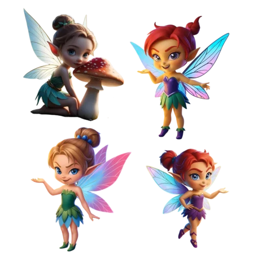 Fairy Chibi Girls Clipart Set 1 - Image 2