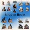 Birds on Books Clipart Set 1
