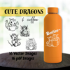 Cute Dragons & Coffee Vector Set 1