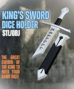 King's Sword Dice Holder 1 STL