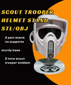 Scout Trooper Helmet Stand STL/OBJ