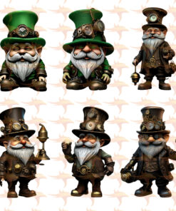 Alternative view of Steampunk Gnomes Clipart Set 1