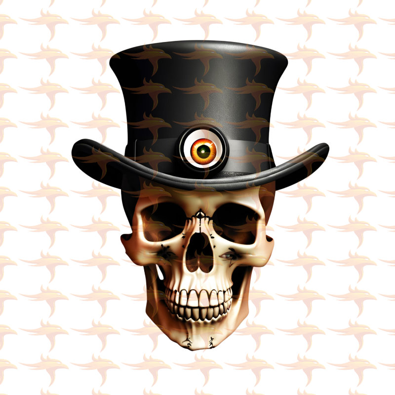 Gothic Skulls With Hats Clipart Set 1 - Image 2