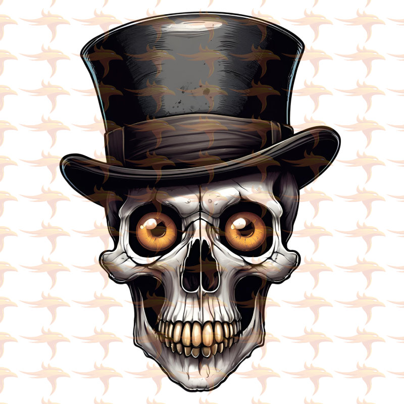 Gothic Skulls With Hats Clipart Set 1 - Image 4