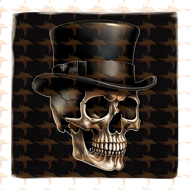 Gothic Skulls With Hats Clipart Set 2 - Image 10