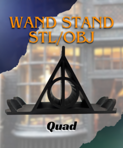 Triple Threat Wand Display Stand stl/obj Quad