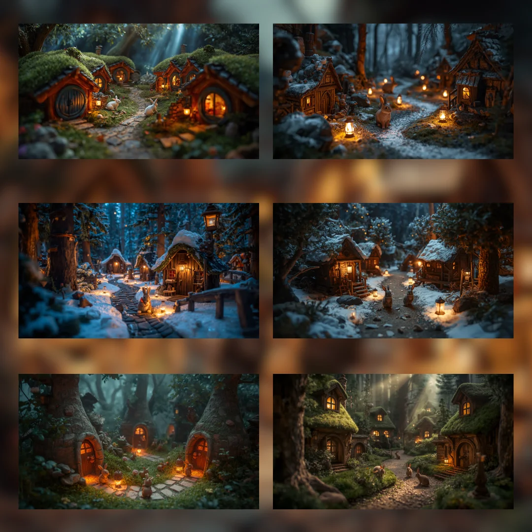 Bunny Village Diorama Digital Wallpapers - Image 6