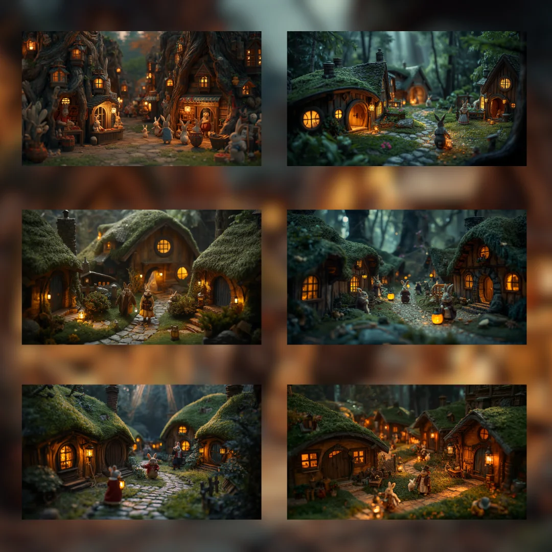 Bunny Village Diorama Digital Wallpapers - Image 7